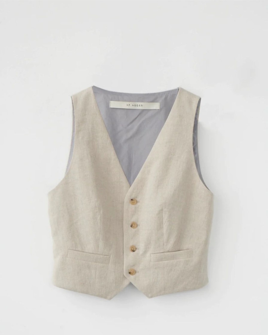 Kvinde AF Agger Toppe | Linen Vest | Nature