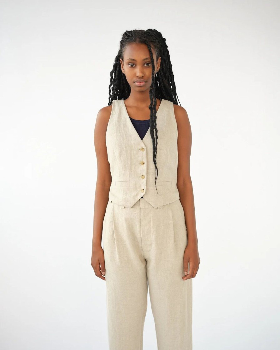 Kvinde AF Agger Toppe | Linen Vest | Nature