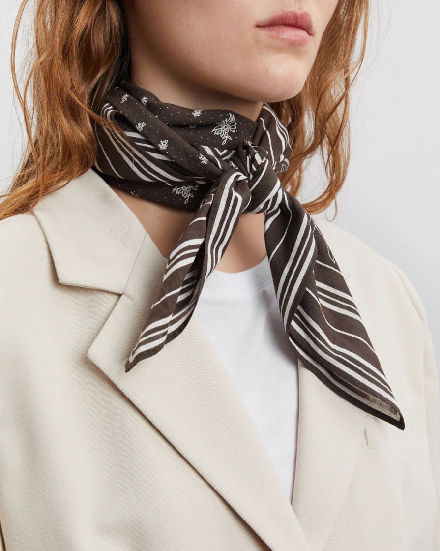 Tilbehor Skall Studio | Skall Classic Scarf 90X90|Dark Brown/Light Cream