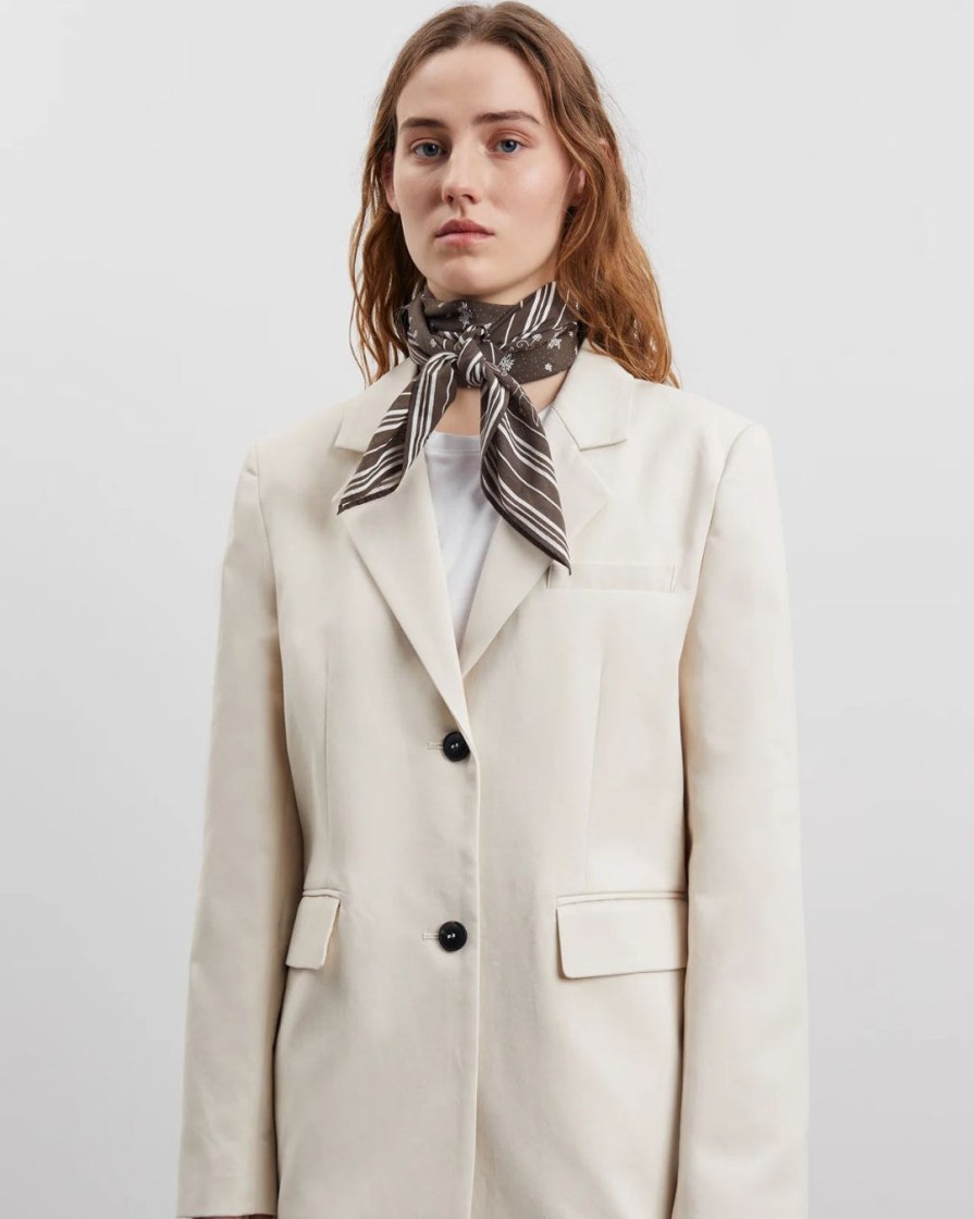 Tilbehor Skall Studio | Skall Classic Scarf 90X90|Dark Brown/Light Cream