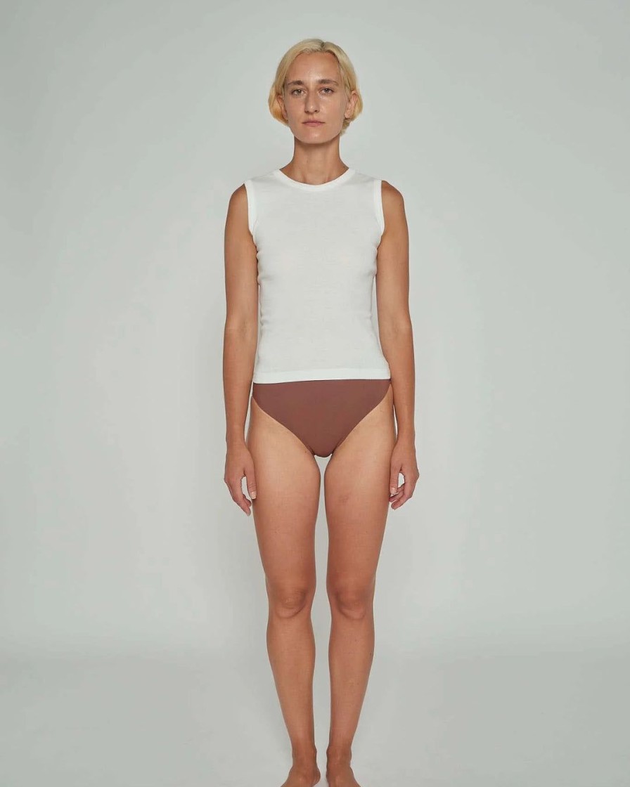 Kvinde Nu Swim Toppe | Organic Cotton Shell Tank|Zinc