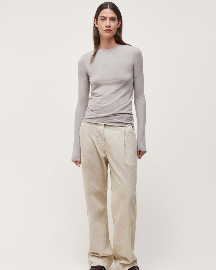 Kvinde AIAYU Toppe | Gentle Cashmere Long Sleeve|Grey