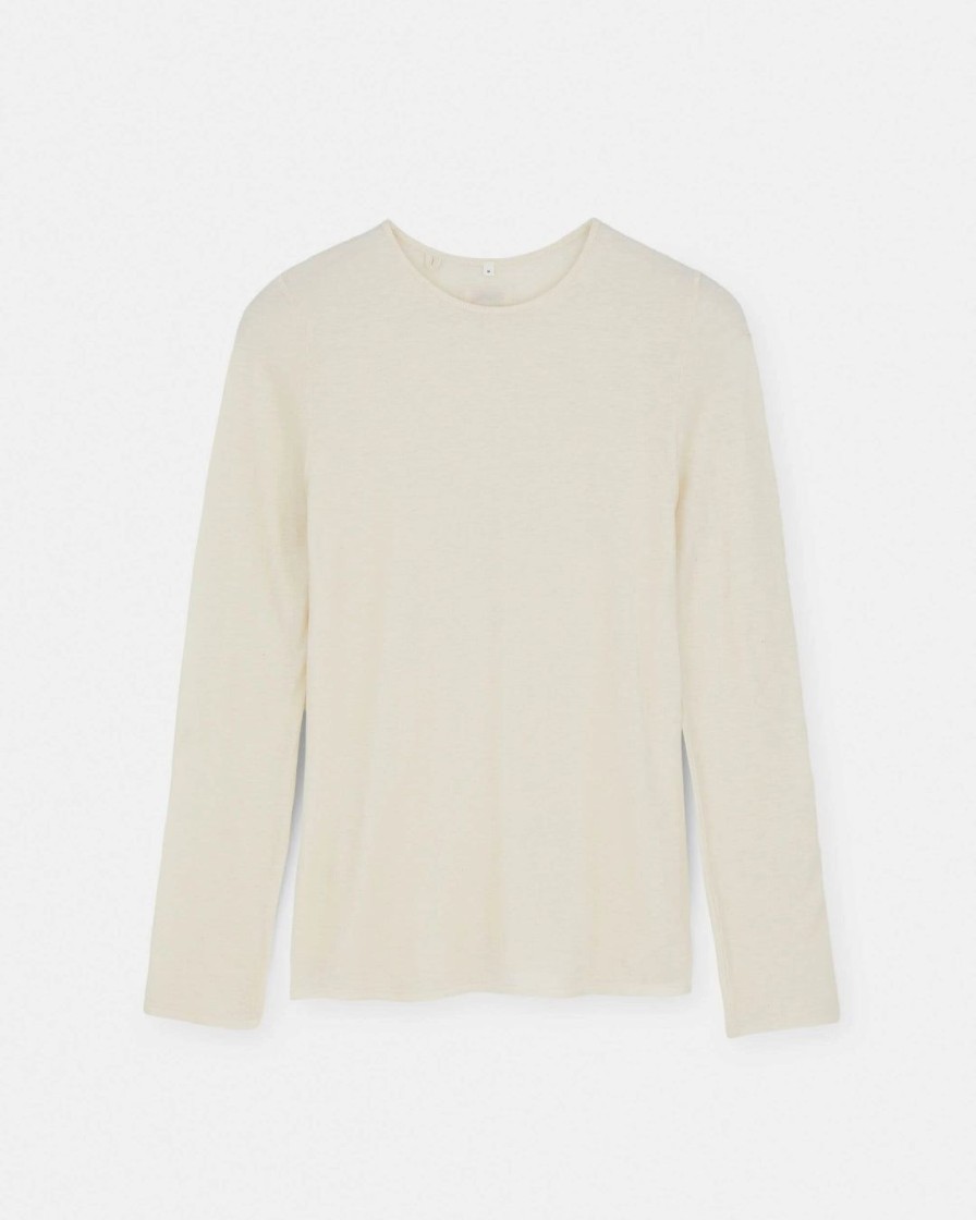 Kvinde AIAYU Toppe | Gentle Cashmere Long Sleeve|Pure Ecru
