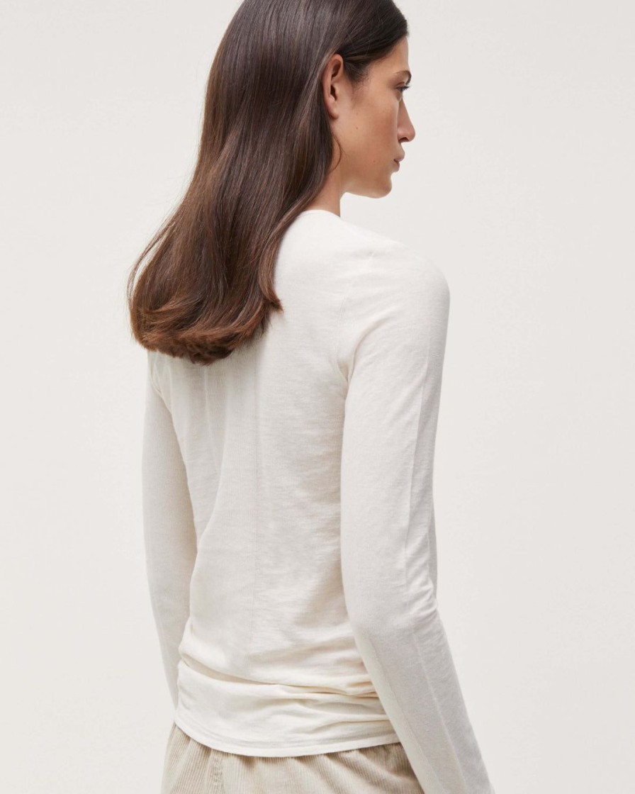 Kvinde AIAYU Toppe | Gentle Cashmere Long Sleeve|Pure Ecru