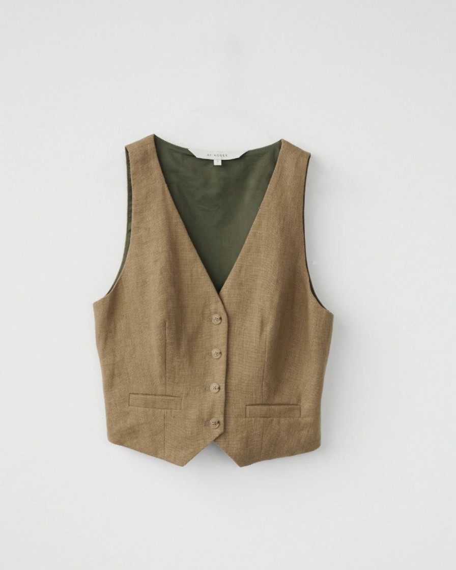 Kvinde AF Agger Toppe | Linen Vest | Loden