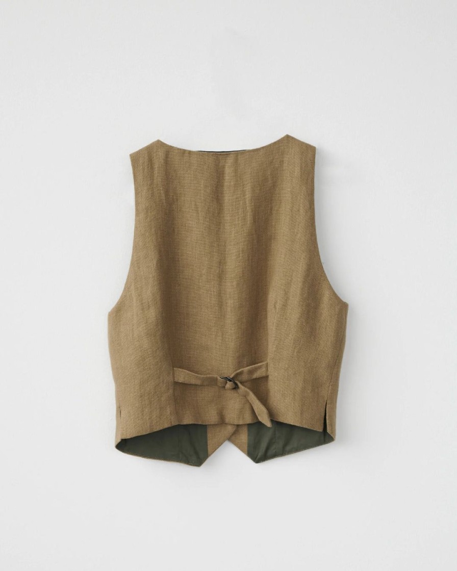 Kvinde AF Agger Toppe | Linen Vest | Loden