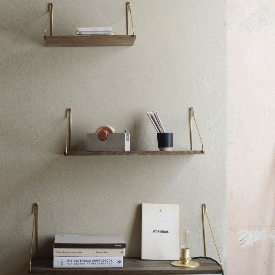 Mobler FRAMA | Shelf|Dark Oiled | Brass Brackets