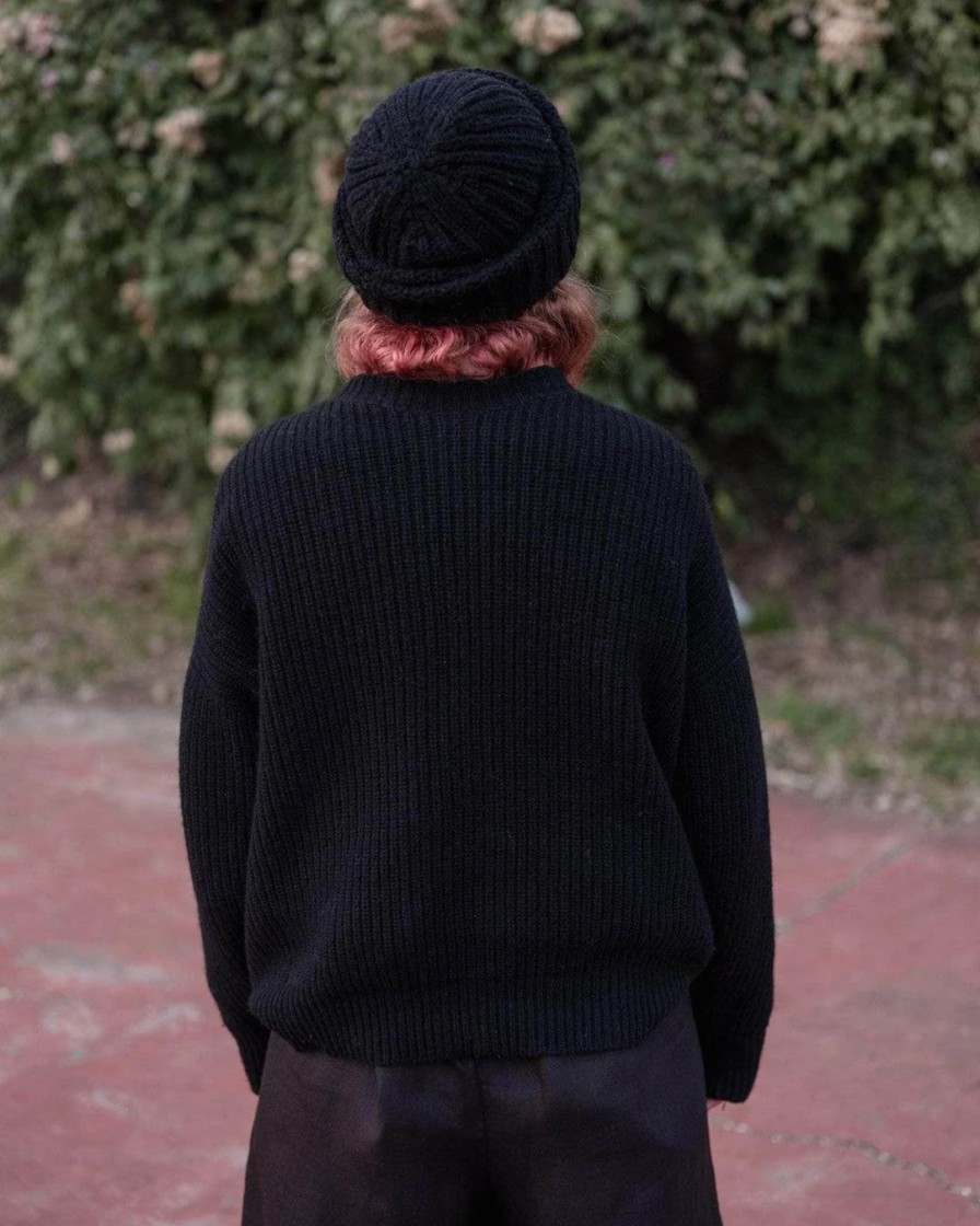 Kvinde Baserange Strik | Mea Pullover|Black