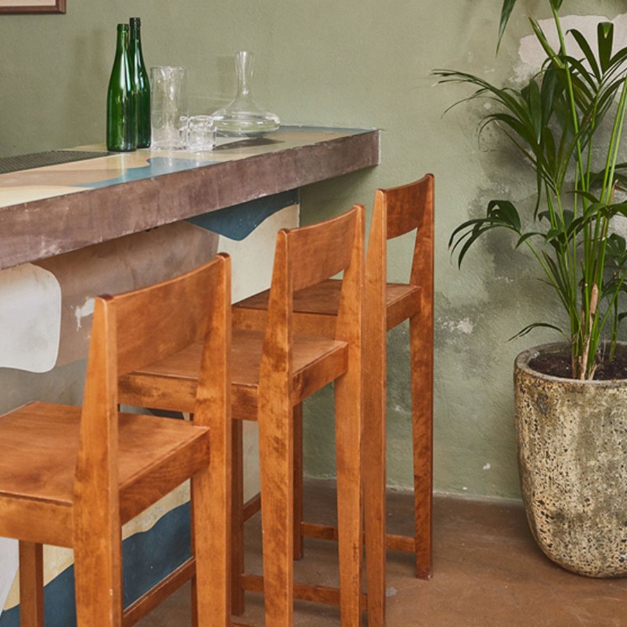 Mobler FRAMA | Bar Chair 01|Warm Brown Wood|H76