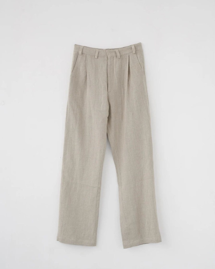 Kvinde AF Agger Underdele | Linen Box Trousers | Nature