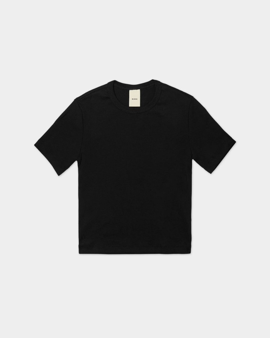 Kvinde Nu Swim Toppe | Organic Cotton Daily Tee|Black
