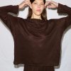 Kvinde Deiji Studios Toppe | Soft Long Sleeve Top|Chocolate