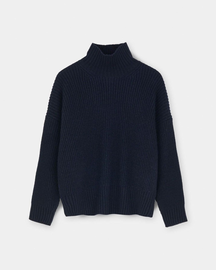 Kvinde AIAYU Strik | Hera Sweater|Black Blue