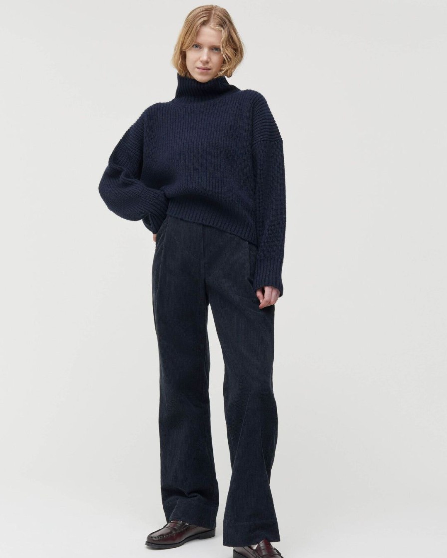 Kvinde AIAYU Strik | Hera Sweater|Black Blue