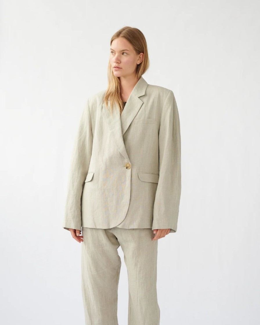Kvinde AF Agger Overtoj | Linen Blazer | Nature