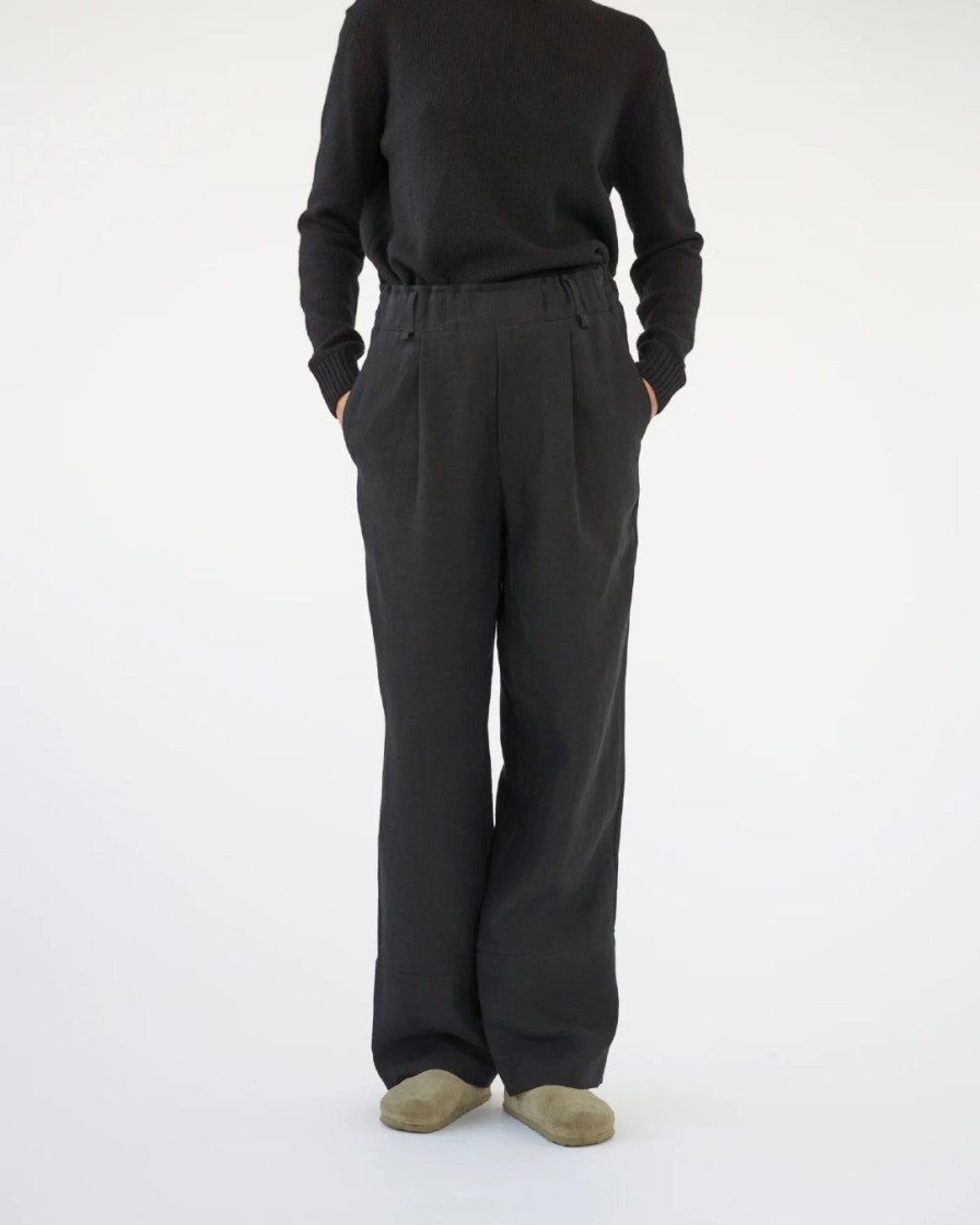 Kvinde AF Agger Underdele | Linen Casual Pants|Black