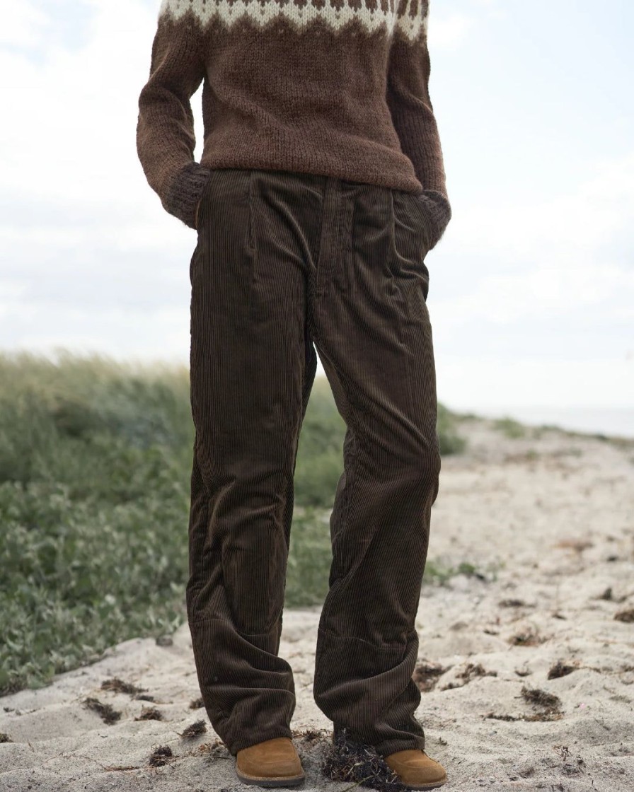 Kvinde AF Agger Underdele | Corduroy Box Trousers|Brown