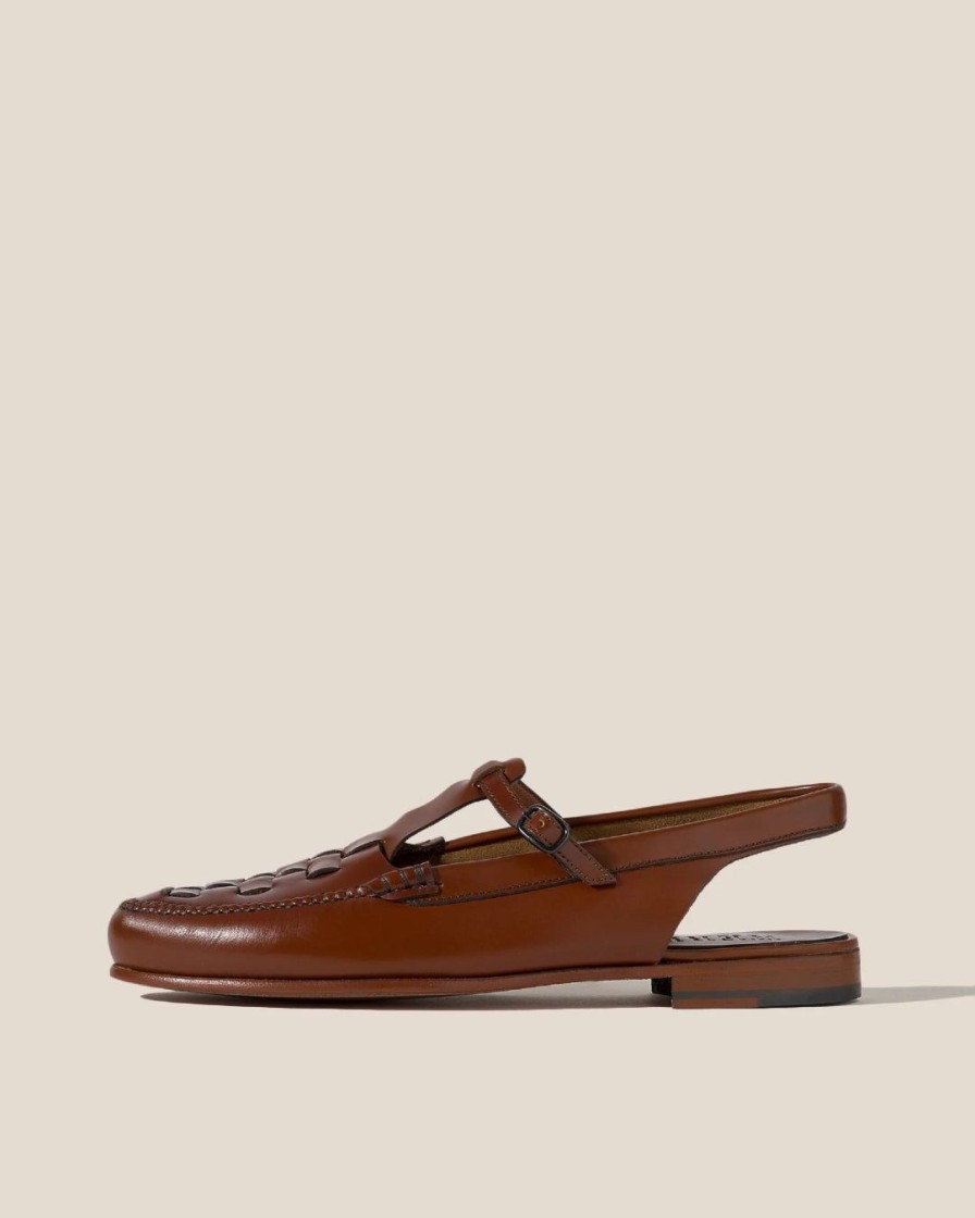 Tilbehor HEREU | Roqueta Slingback T-Bar Loafer | Tan