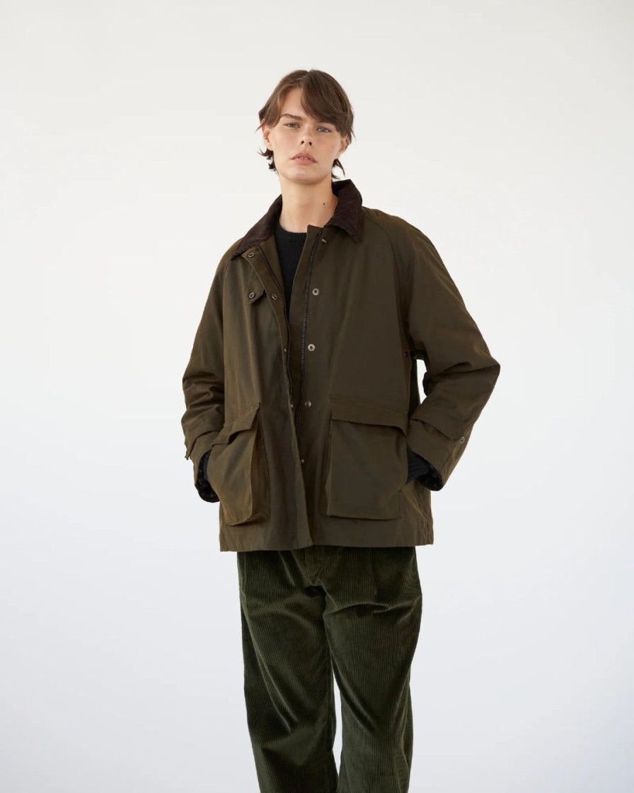 Kvinde AF Agger Overtoj | Oilskin Mac Jacket|Dark Green